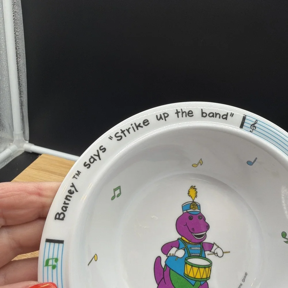 Vintage 1992 Barney The Purple Dinosaur Child's Melamine Bowl